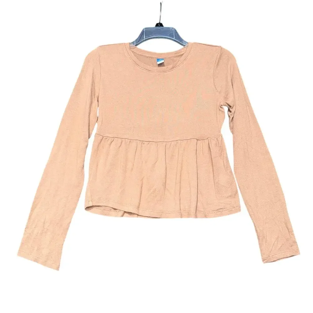 Old Navy Girls Sweater Pullover Long Sleeve Flowy Tan Brown XL 14 16